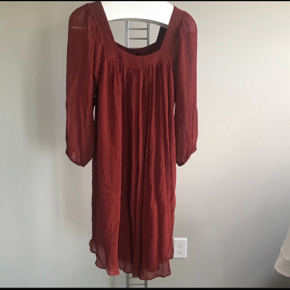 Massimo Burnt Orange dress square neck Medium